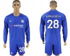 2017-18 Chelsea 28 AZPILICUETA Home Goalkeeper Long Sleeve Soccer Jersey