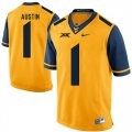 West Virginia Mountaineers #1 Tavon Austin Gold College Football Jersey