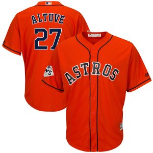 Mens Houston Astros #27 Jose Altuve Orange 2017 World Series Bound Cool Base Player Jersey