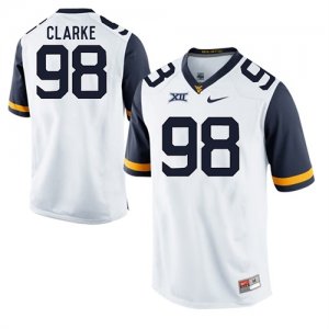 West Virginia Mountaineers #98 Will Clarke White College Football Jersey