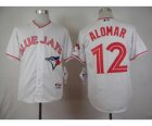 mlb jerseys toronto blue jays #12 alomar white[number red]