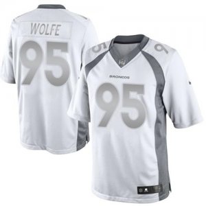 Nike Denver Broncos #95 Derek Wolfe White Men Stitched NFL Limited Platinum Jersey