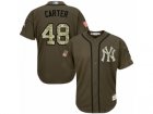 Mens Majestic New York Yankees #48 Chris Carter Replica Green Salute to Service MLB Jersey