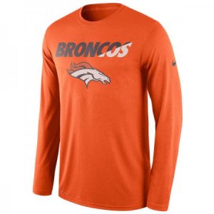 NFL Men\'s Denver Broncos Nike Orange Legend Staff Practice Long Sleeve Performance T-Shirt