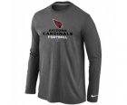 Nike Arizona Cardinals Authentic Logo Long Sleeve T-Shirt D.Grey