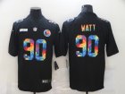 Nike Steelers #90 T.J. Watt Black Vapor Untouchable Rainbow Limited Jersey
