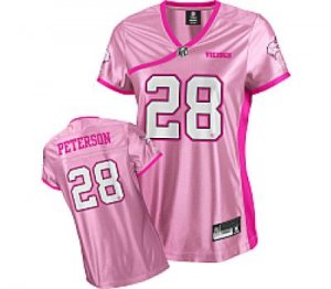 minnesota vikings #28 peterson women pink