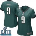 Nike Philadelphia Eagles #9 Nick Foles Green Wo 2018 Super Bowl LII Game Jersey