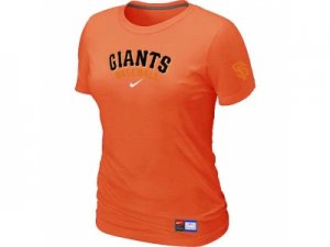 bigWomen San Francisco Giants Nike Orange Short Sleeve Practice T-ShirtCA4I4O9O