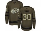 Youth Adidas Carolina Hurricanes #30 Cam Ward Green Salute to Service Stitched NHL Jersey