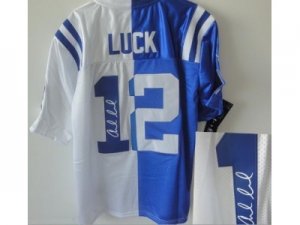 Nike jerseys indianapolis colts #12 luck white-blue[Elite split signature]