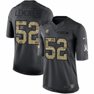 Men\'s Nike Cleveland Browns #52 Corey Lemonier Limited Black 2016 Salute to Service NFL Jersey