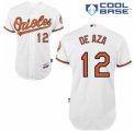 Men's Majestic Baltimore Orioles #12 Alejandro De Aza Replica White Home Cool Base MLB Jersey