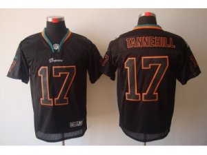 Nike NFL Miami Dolphins #17 Ryan Tannehill Lights Out Black Elite Jerseys