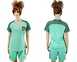 Womens Portugal Blank Away Soccer Country Jersey