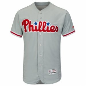 Men\'s Philadelphia Phillies Majestic Road Blank Gray Flex Base Authentic Collection Team Jersey