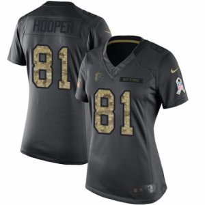 Women\'s Nike Atlanta Falcons #81 Austin Hooper Limited Black 2016 Salute to Service NFL Jersey