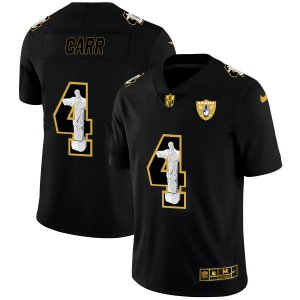 Nike Raiders #4 Derek Carr Black Jesus Faith Edition Limited Jersey