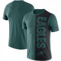 Philadelphia Eagles Coin Flip Tri Blend T-Shirt Midnight Green Black