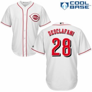 Mens Majestic Cincinnati Reds #28 Anthony DeSclafani Replica White Home Cool Base MLB Jersey