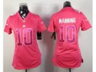 Nike Women New York Giants #10 Eli Manning Pink Jerseys