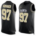 Mens Nike New Orleans Saints #97 Paul Kruger Limited Black Player Name & Number Tank Top NFL Jersey