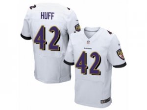 Mens Nike Baltimore Ravens #42 Marqueston Huff Elite White NFL Jersey