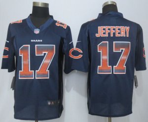 2015 New Nike Chicago Bears #17 Jeffery Navy Blue Strobe Jerseys(Limited)