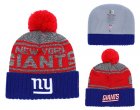 Giants Team Logo Royal Pom Knit Hat