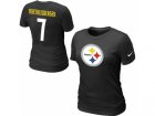 Women Nike Pittsburgh Steelers #7 Ben Roethlisberger Name & Number T-Shirt Black