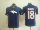 Denver Broncos 18 Peyton Manning Name & Number T-Shirt D.Blue