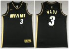 Men Miami Heat #3 Dwyane Wade Black Gold 2021 Nike Swingman Jersey