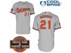 mlb Baltimore Orioles #21 Nick Markakis grey Cool Base[20th Anniversary Patch]