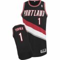 Mens Adidas Portland Trail Blazers #1 Evan Turner Authentic Black Road NBA Jersey