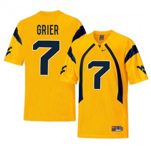 West Virginia Mountaineers #7 Will Grier Gold College Football Jersey