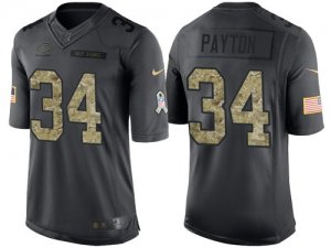 Nike Chicago Bears #34 Walter Payton Mens Stitched Black NFL Salute to Service Limited Jerseys