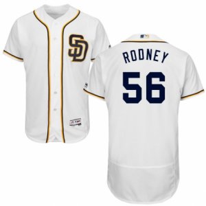 Men\'s Majestic San Diego Padres #56 Fernando Rodney White Flexbase Authentic Collection MLB Jersey