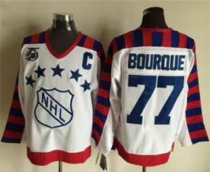 Boston Bruins #77 Ray Bourque White All Star CCM Throwback 75TH Stitched NHL Jersey