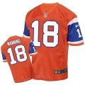 Nike Denver Broncos #18 Peyton Manning Orange Throwback Men Stitched NFL Elite Jersey