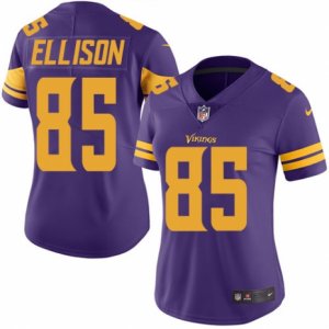 Women\'s Nike Minnesota Vikings #85 Rhett Ellison Limited Purple Rush NFL Jersey