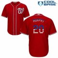 Mens Majestic Washington Nationals #20 Daniel Murphy Authentic Red USA Flag Fashion MLB Jersey