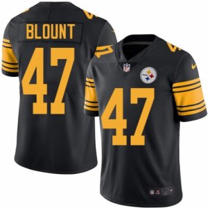 Men Nike Pittsburgh Steelers #47 Mel Blount Black Color Rush Limited Jersey