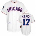 Mens Mitchell and Ness Chicago Cubs #17 Mark Grace Authentic White 1968 Throwback MLB Jersey