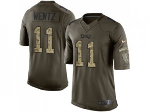 Nike Philadelphia Eagles #11 Carson Wentz Green Men Stitched NFL Limited 2015 Salute To Service Jersey