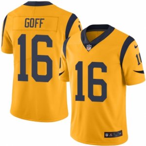 Mens Nike Los Angeles Rams #16 Jared Goff Elite Gold Rush NFL Jersey