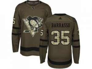 Adidas Pittsburgh Penguins #35 Tom Barrasso Green Salute to Service Stitched NHL Jersey