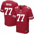 Mens Nike San Francisco 49ers #77 Trent Brown Elite Red Team Color NFL Jersey