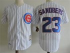 Cubs #23 Ryne Sandberg White 1990 Cooperstown Colletcion Jersey