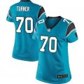 Women Nike Carolina Panthers #70 Trai Turner Black Team Color Stitched blue Jersey