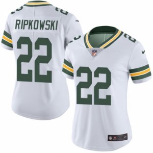 Women\'s Nike Green Bay Packers #22 Aaron Ripkowski Limited White Rush NFL Jersey